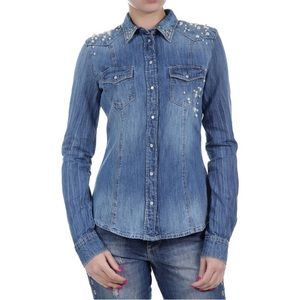 NWT Guess Lalima Embellished Button Down Shirt